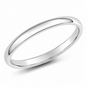 Bague jonc coupe confort — Or blanc 2mm