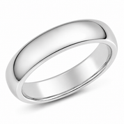 Bague jonc coupe confort — Or blanc 6mm