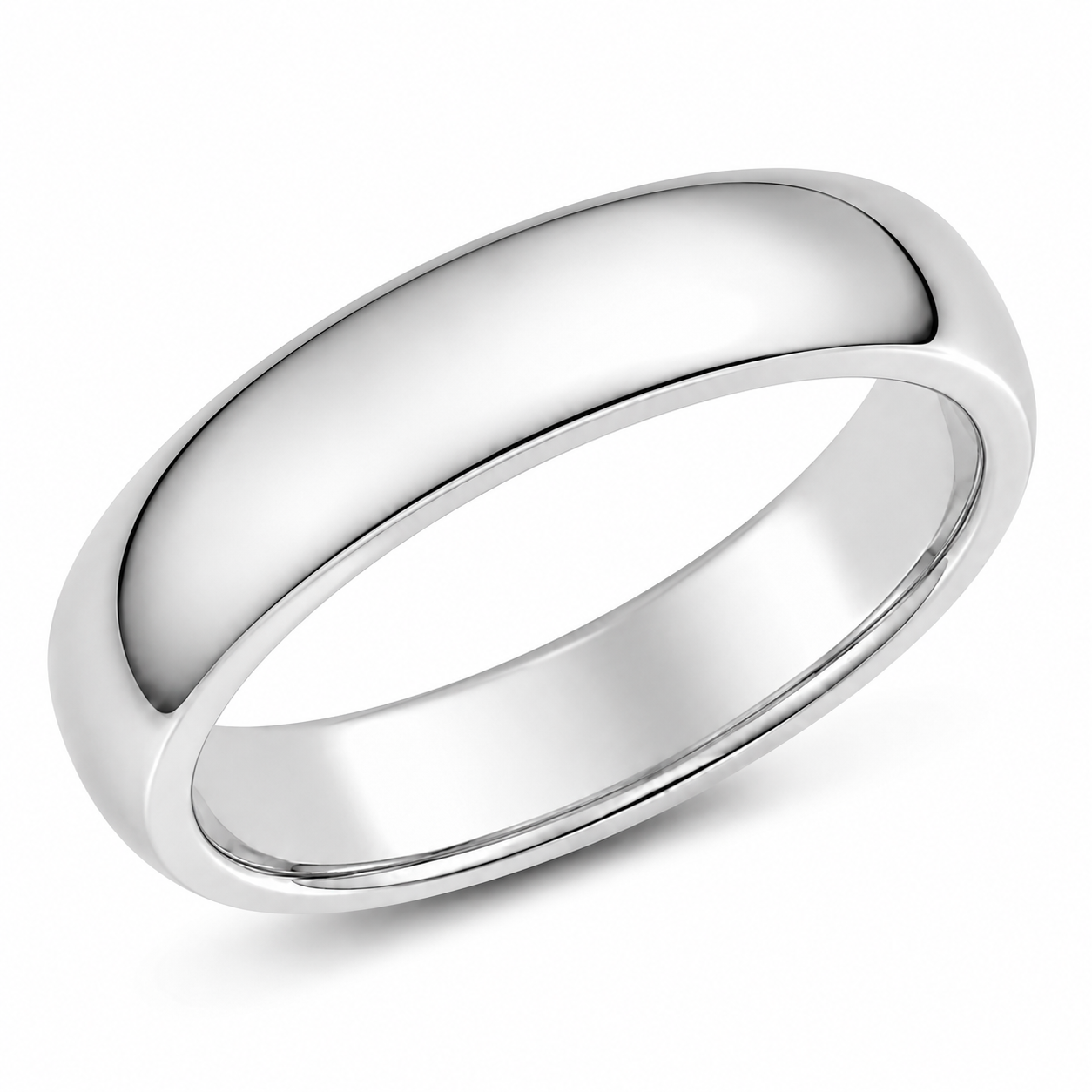Bague jonc coupe confort — Or blanc 6mm