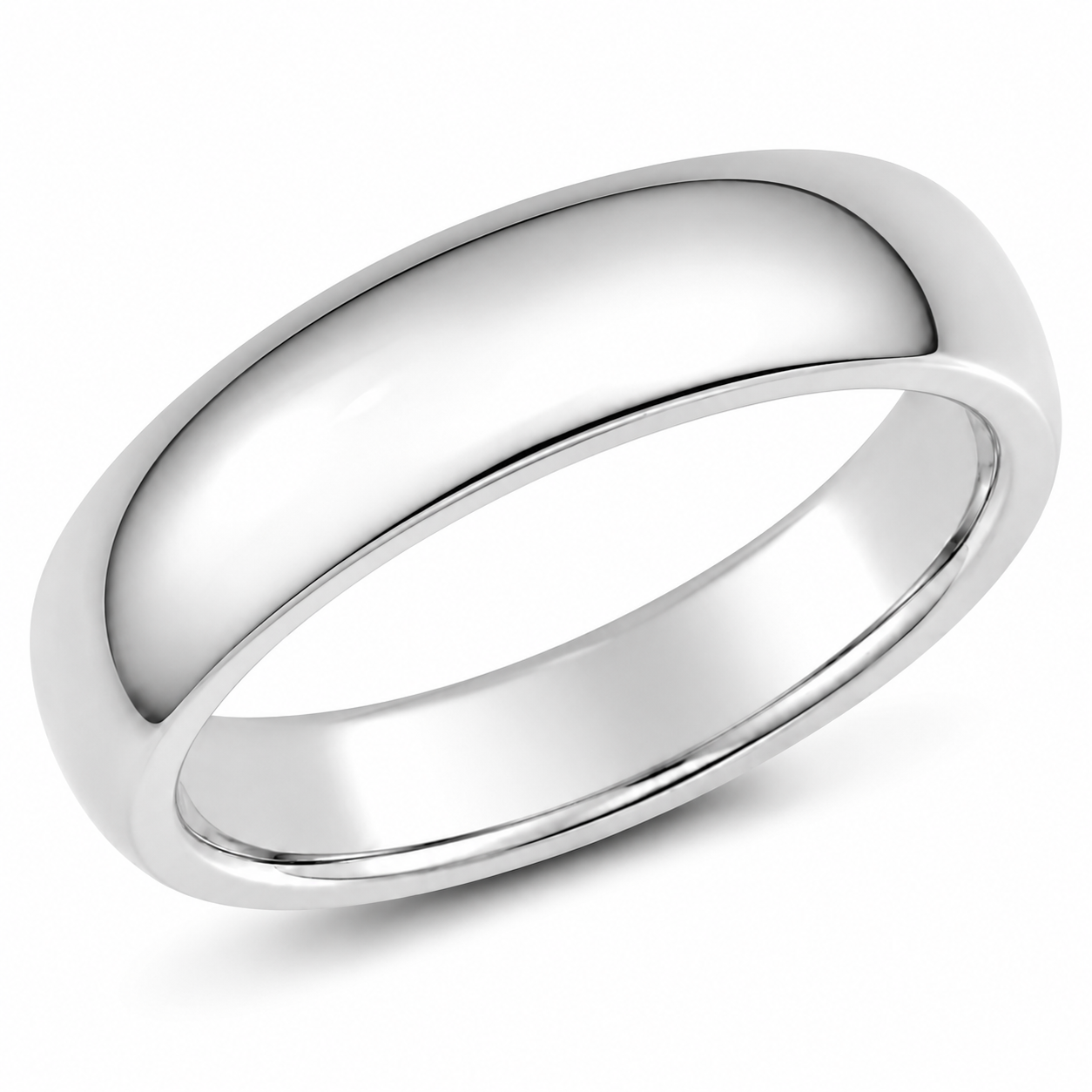 Bague jonc coupe confort — Or blanc 7mm