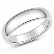 Bague jonc coupe confort — Or blanc 7mm