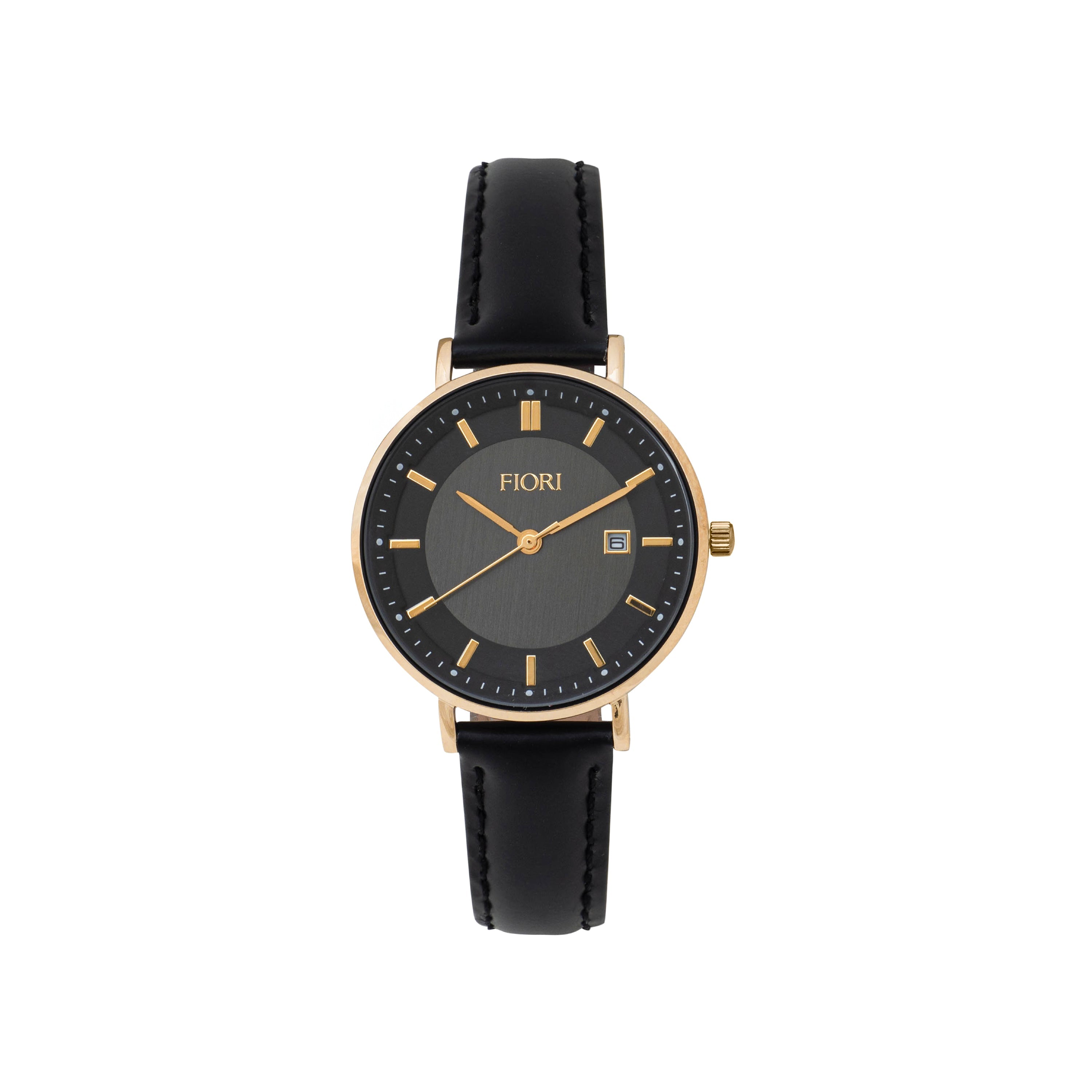 Montre Fiori 3974, cadran noir, vue de face
