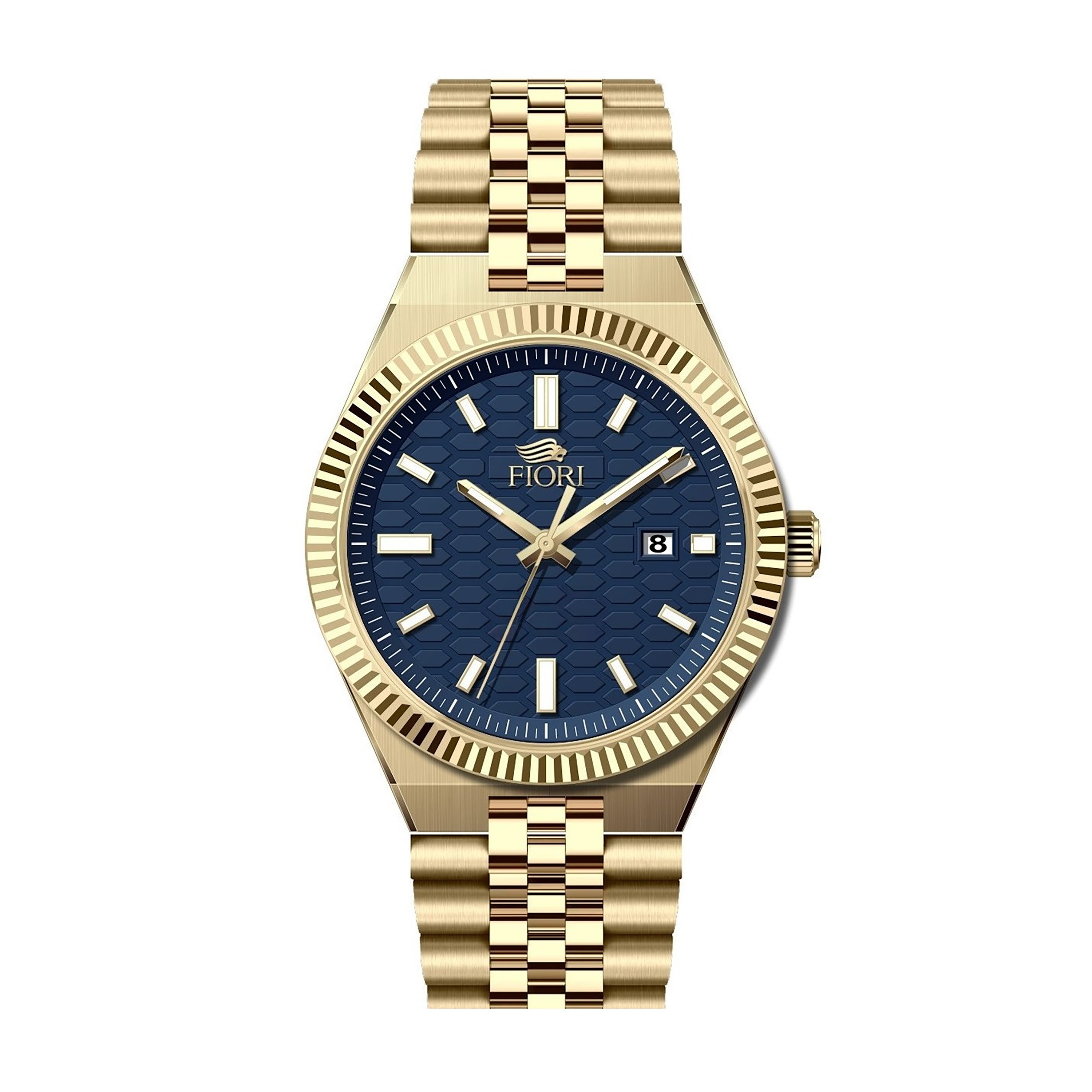 Montre Fiori 4002, cadran bleu, vue de face