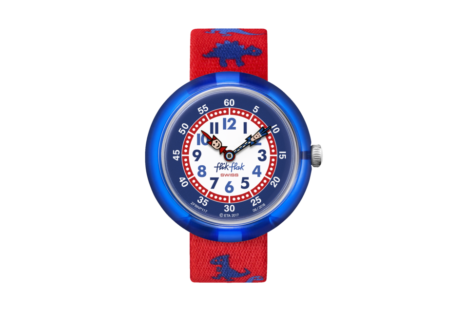 flikflak Dinosauritos ZFBNP117 watch, blue dial, side profile
