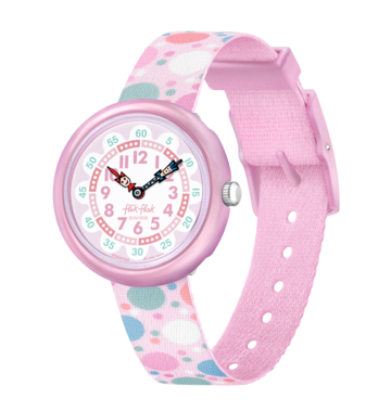 flikflak Flying Bubbles ZFBNP224 watch, pink dial, front view