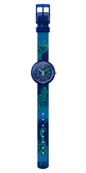 flikflak Cyberozaurus ZFPNP135 watch, blue dial, full strap