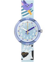 flikflak Tutan-Time ZFPNP156 watch, purple dial, front view