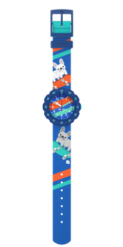 flikflak Skating Frenchie ZFPSP075 watch, blue dial, full strap
