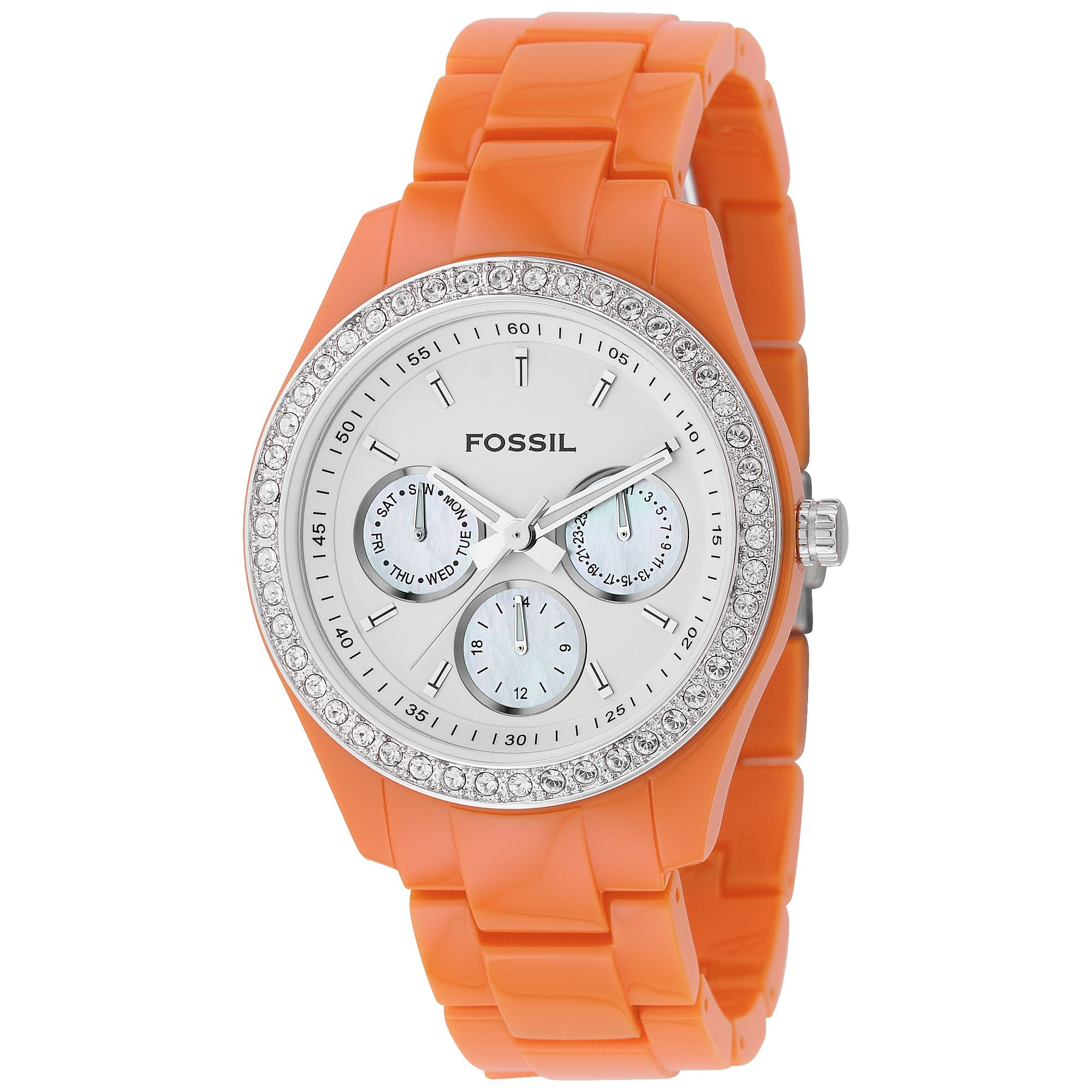 Montre Fossil Stella ES2207, cadran blanc, vue de face