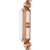Montre Fossil Lyric ES4720, cadran or rose, vue de profil