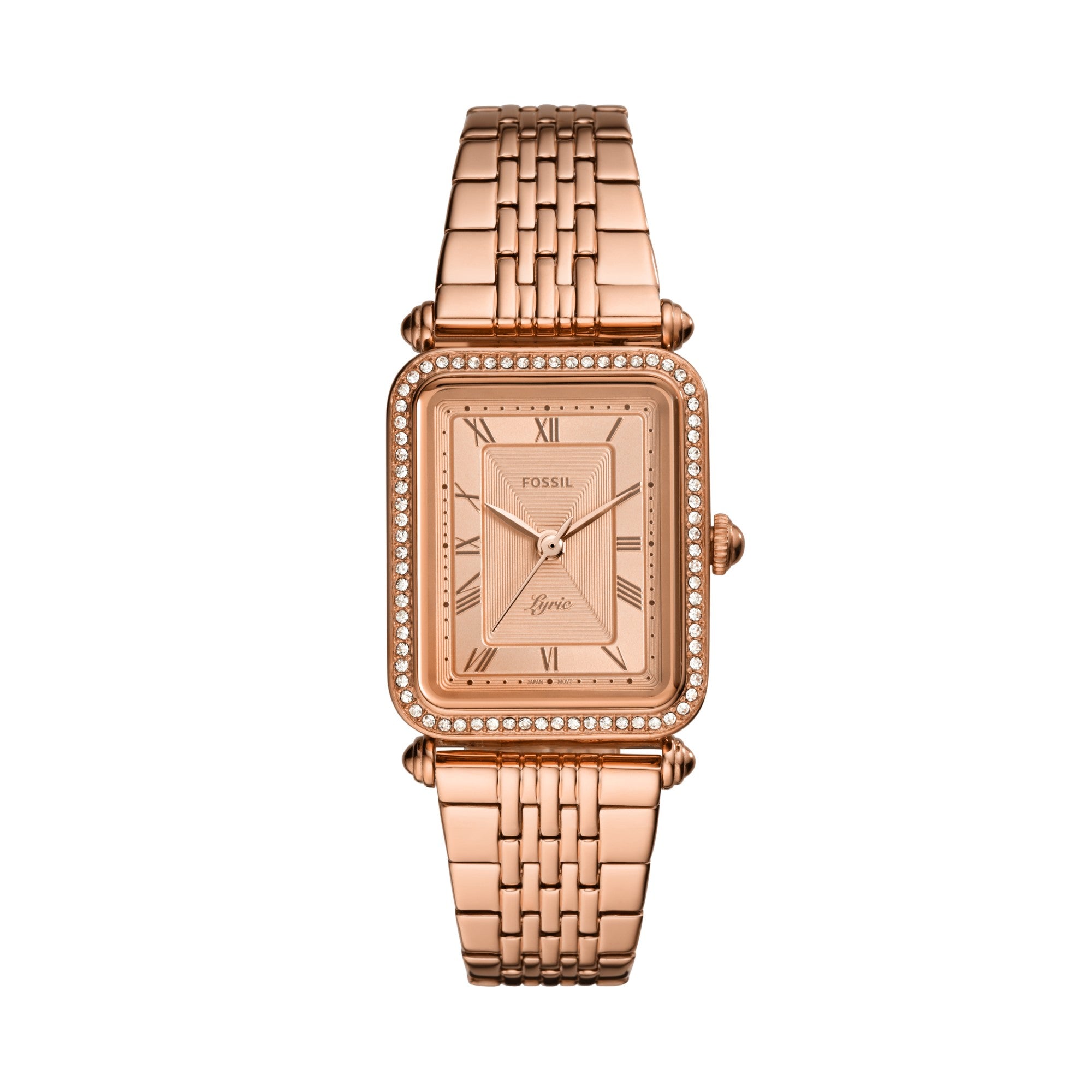 Montre Fossil Lyric ES4720, cadran or rose, vue de face