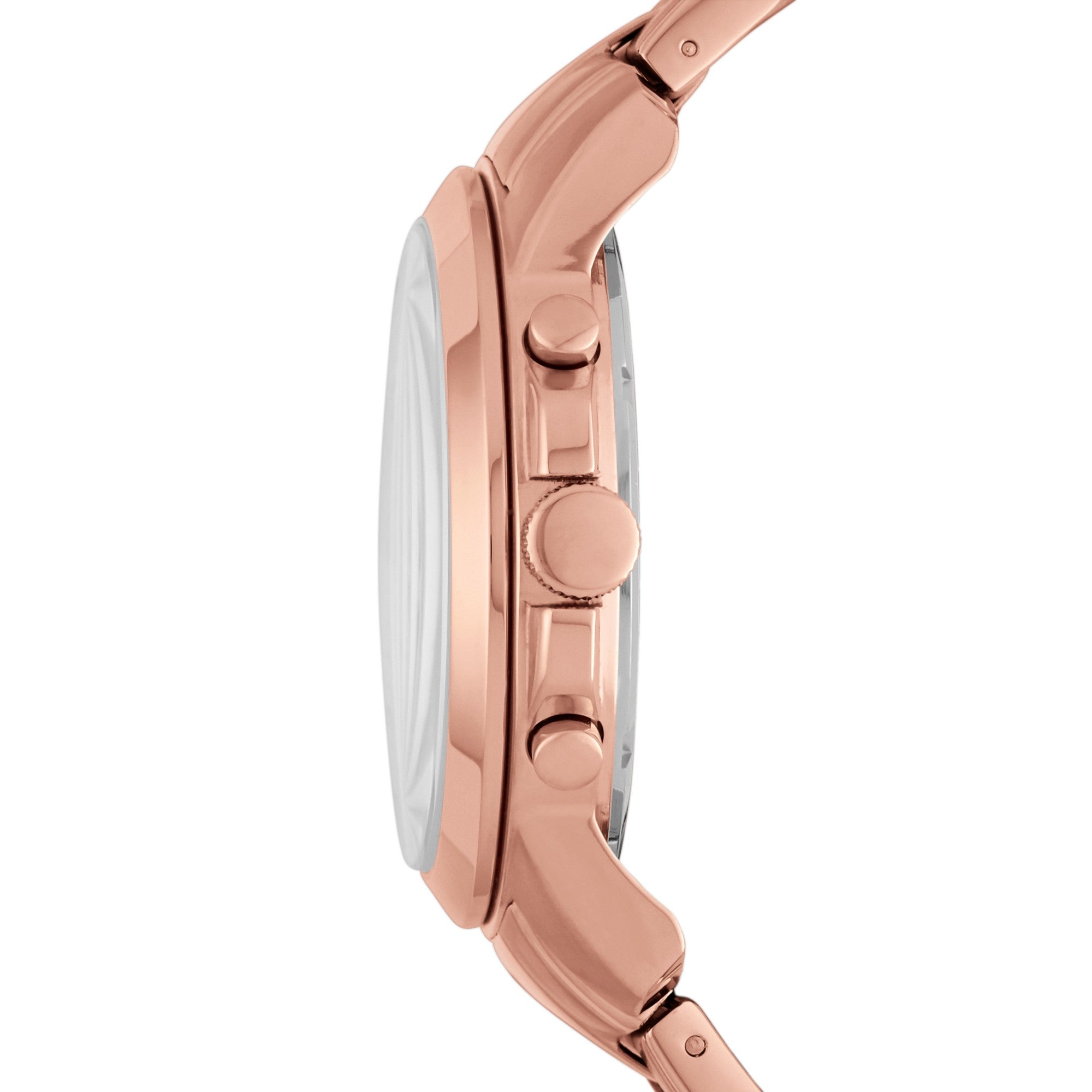 Montre Fossil Grant FS4833, cadran or rose, vue de profil