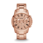 Montre Fossil Grant FS4833, cadran or rose, vue de face