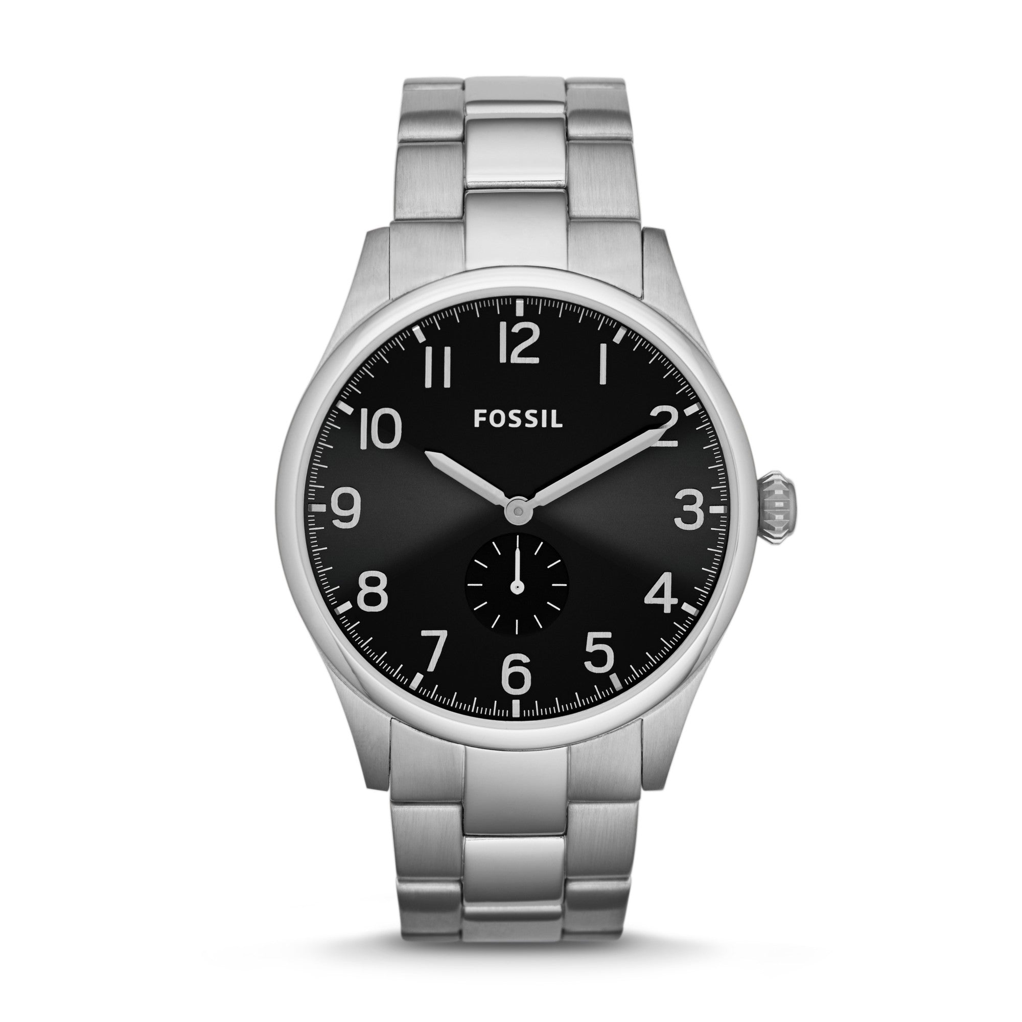 Montre Fossil Agent FS4852, cadran noir, vue de face