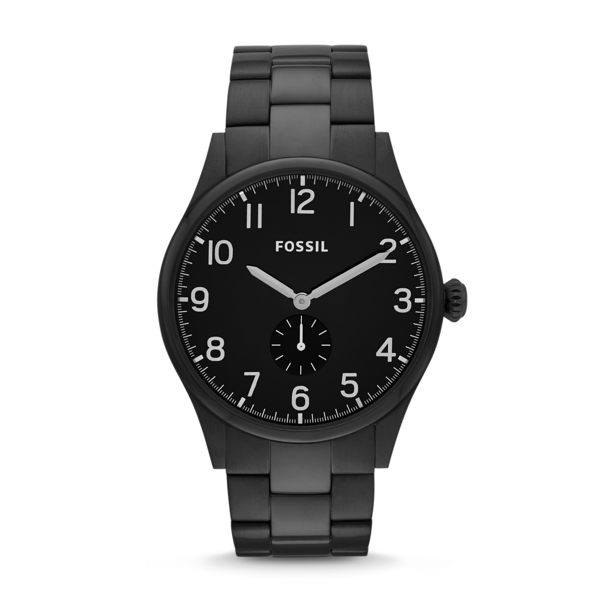 Montre Fossil Agent FS4854, cadran noir, vue de face