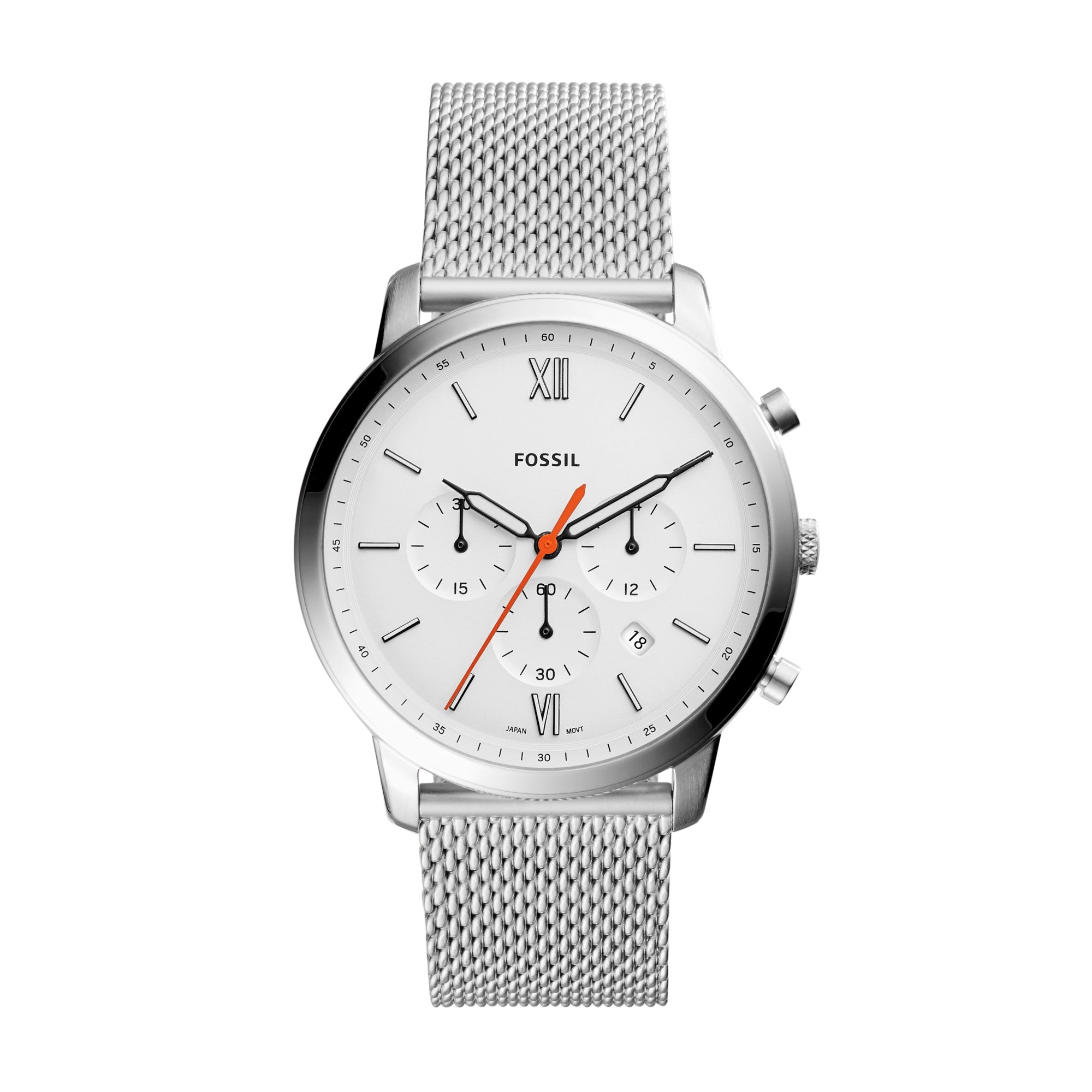 Montre Fossil Neutra FS5382, cadran blanc, vue de face