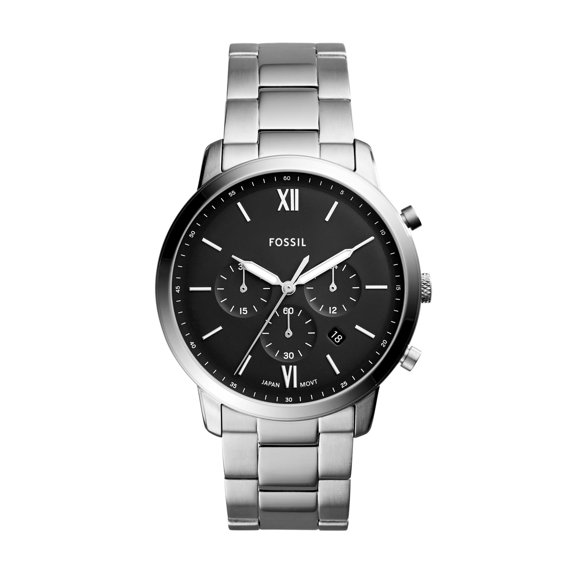 Fossil Neutra FS5384 watch, black dial, front view