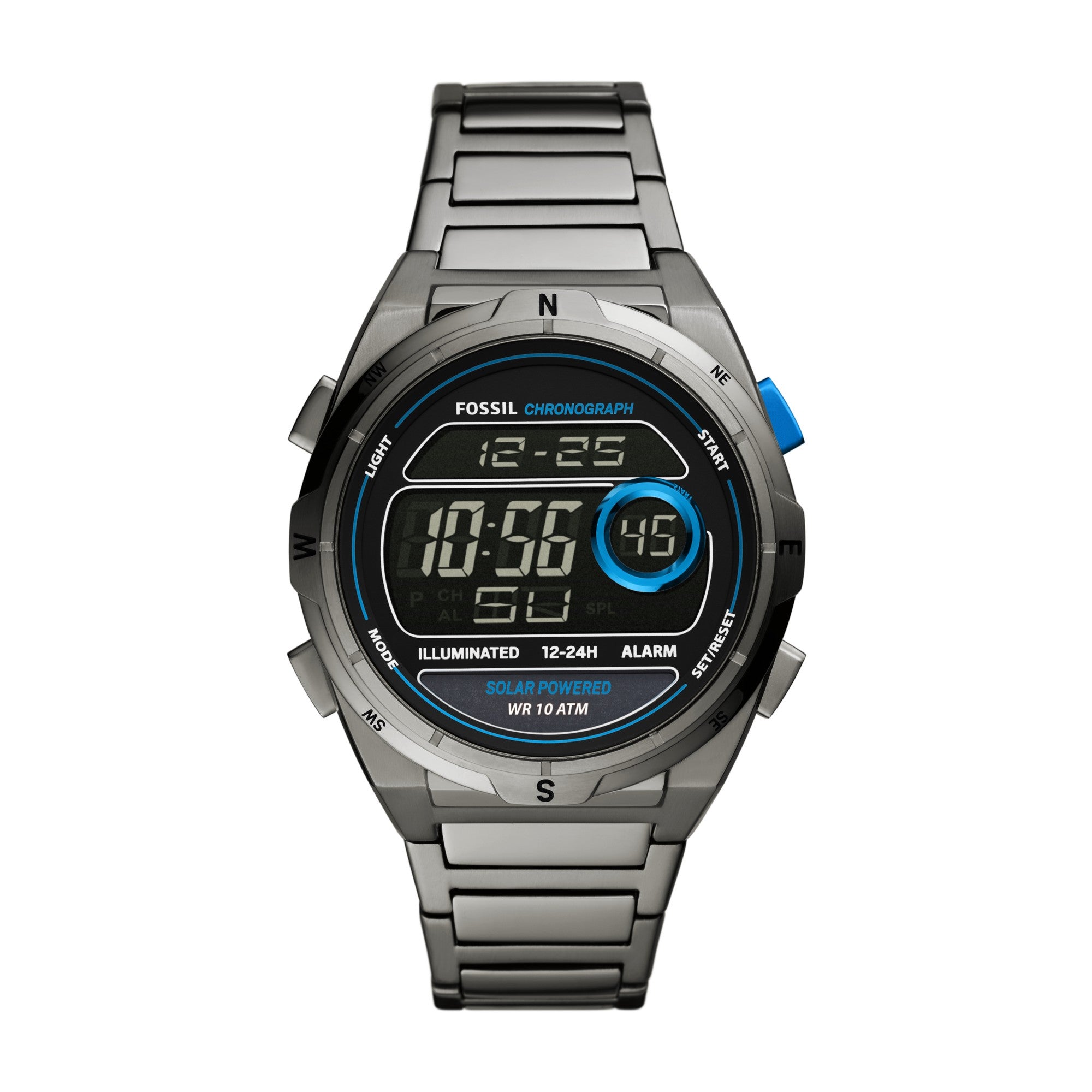 Montre Fossil Everett FS5861, cadran noir, vue de face