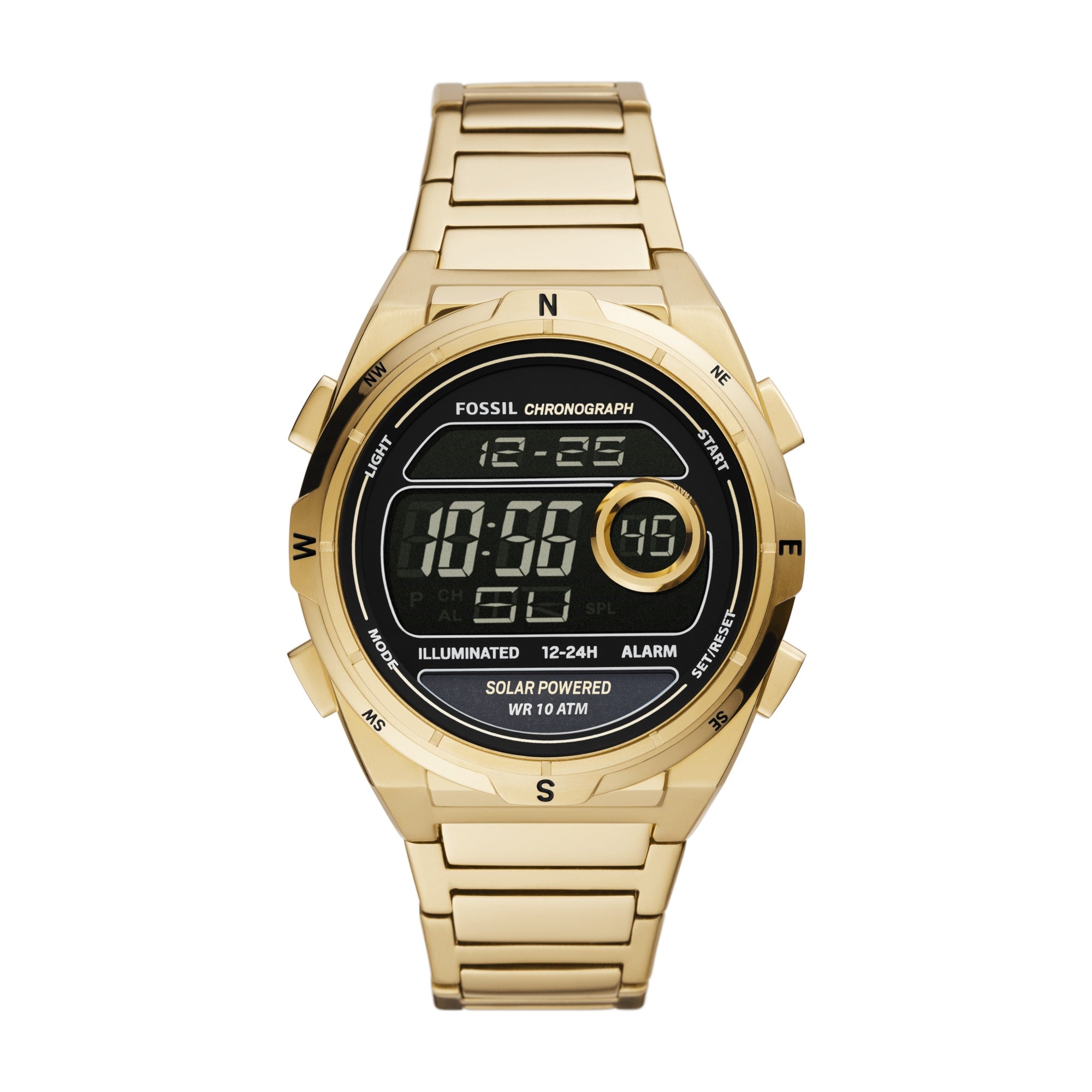 Montre Fossil Everett FS5862, cadran noir, vue de face