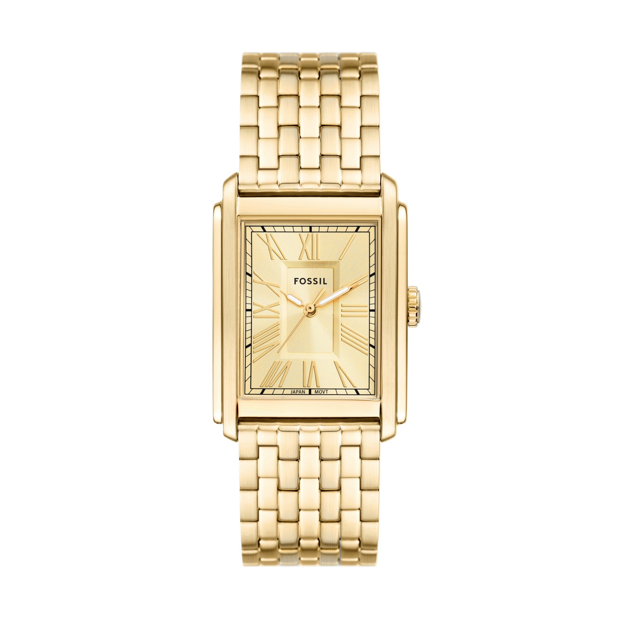 Montre Fossil Carraway FS6009, cadran doré, vue de face