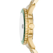 Montre Fossil Blue FS6030, cadran vert, vue de profil