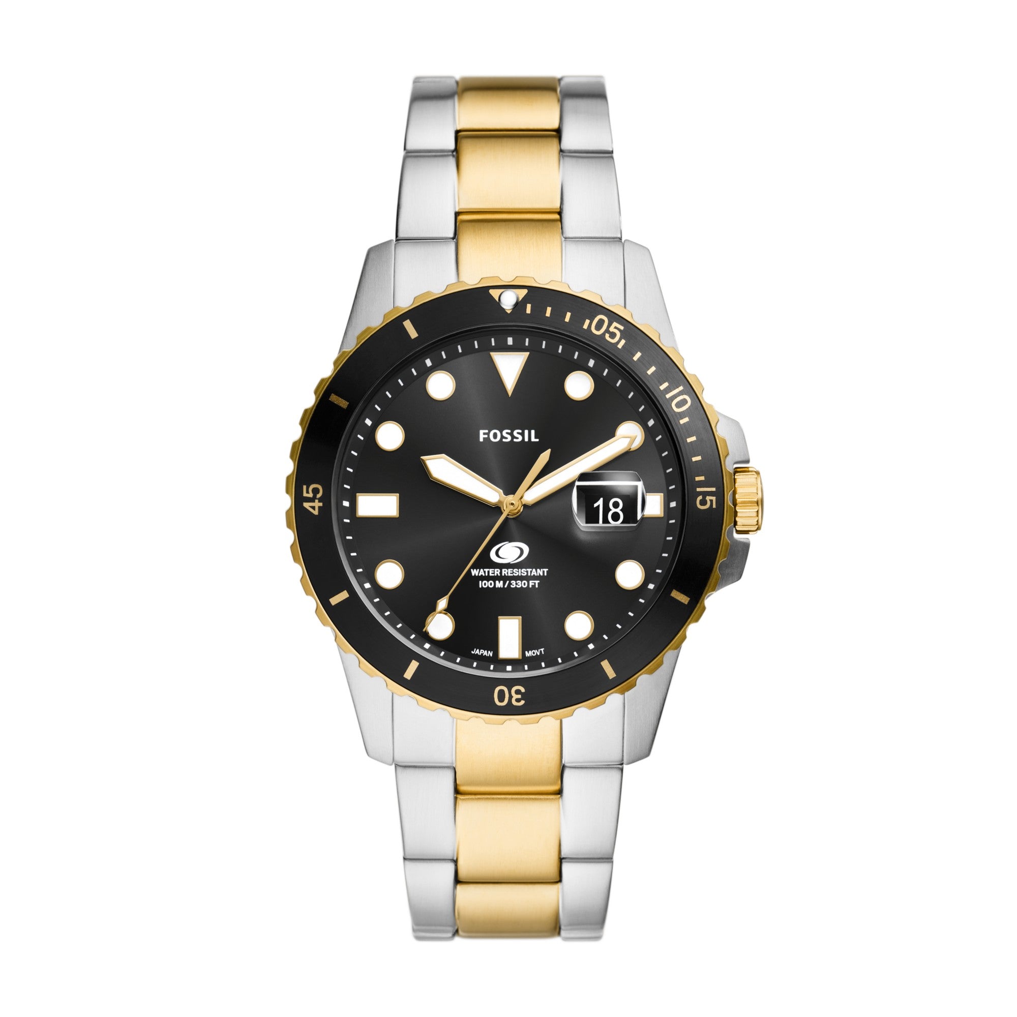 Montre Fossil Blue FS6031, cadran noir, vue de face