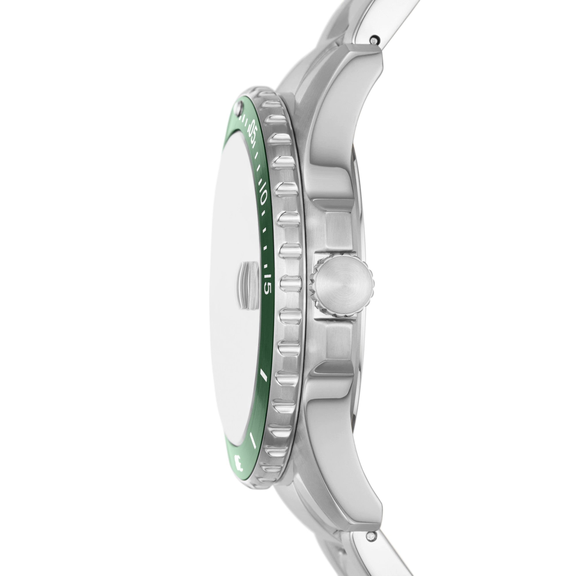 Fossil Blue Dive FS6033 watch, green dial, side profile