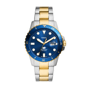 Montre Fossil Blue Dive FS6034, cadran bleu, vue de face