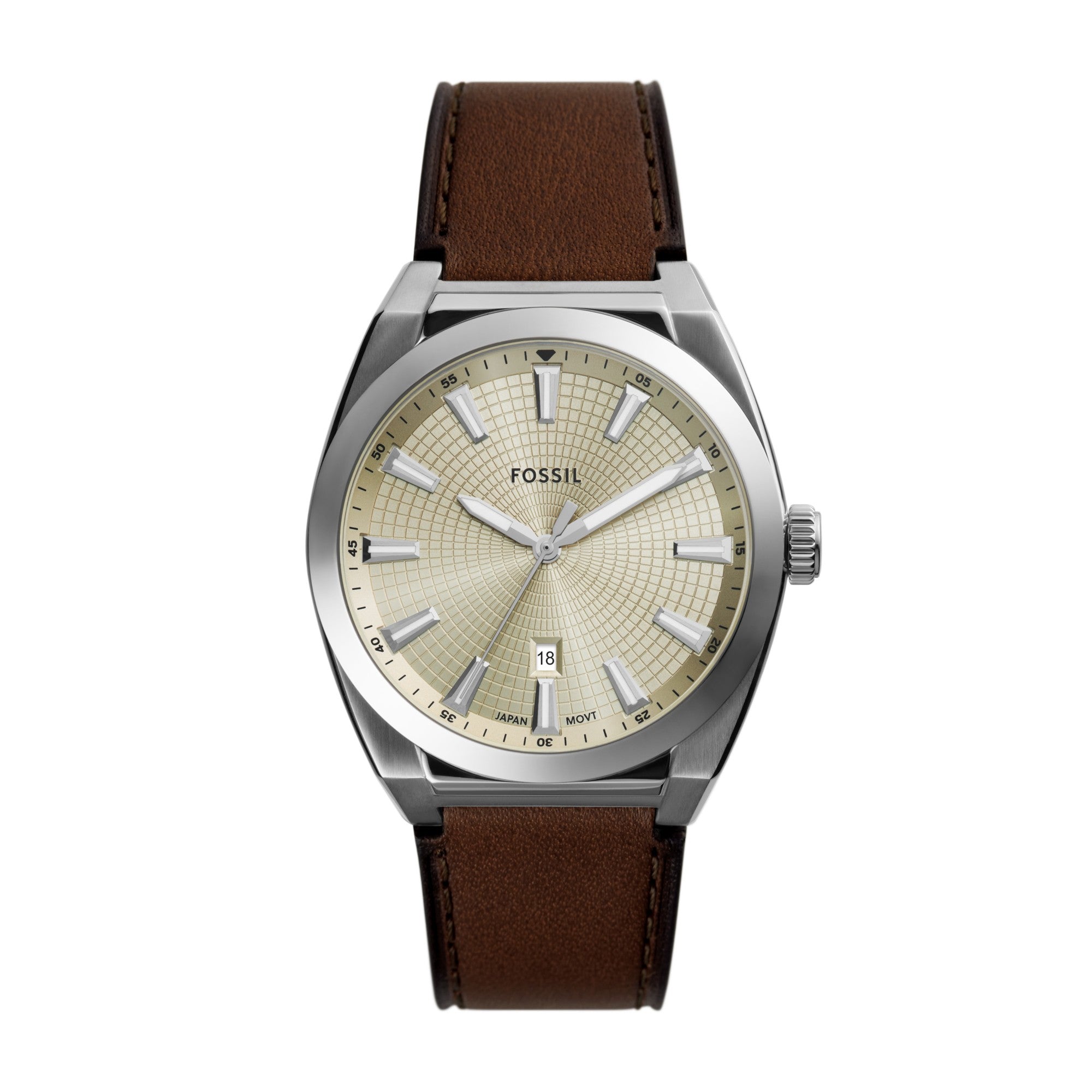 Fossil Everett FS6071 watch, beige dial, front view