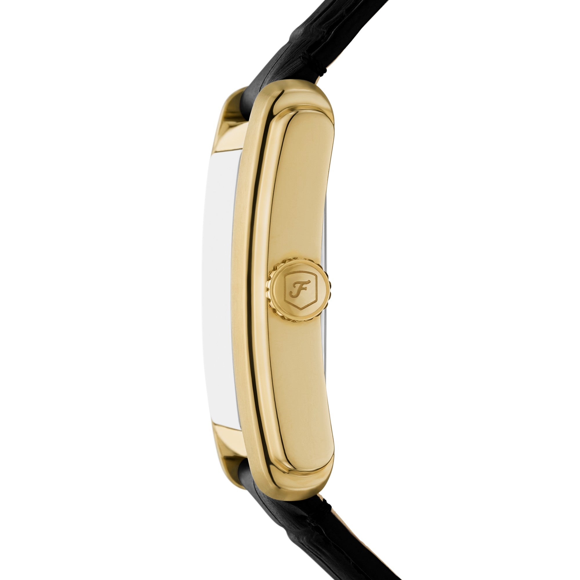 Montre Fossil Carraway FS6091, cadran noir, vue de profil