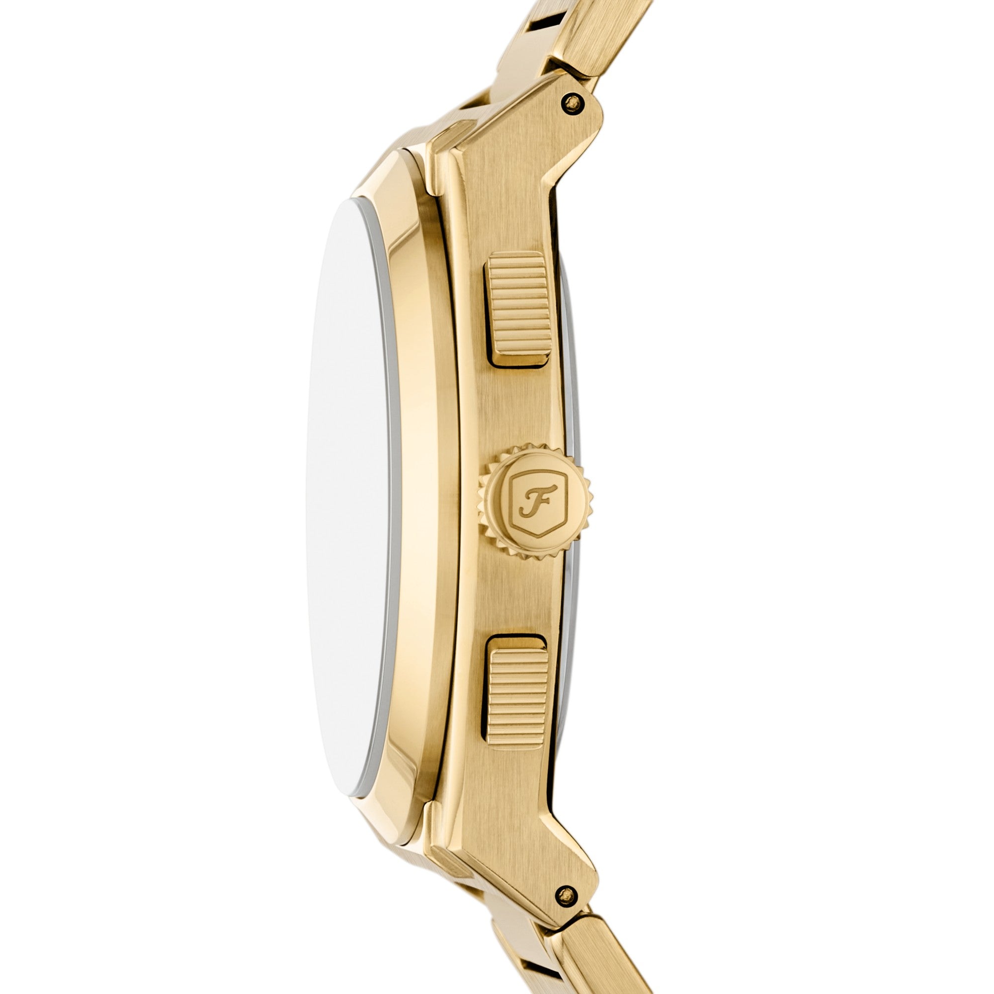 Montre Fossil Everett FS6119, cadran doré, vue de profil