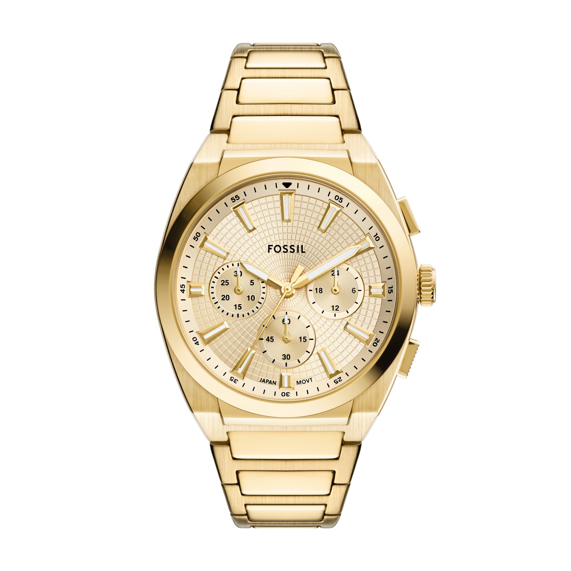 Montre Fossil Everett FS6119, cadran doré, vue de face