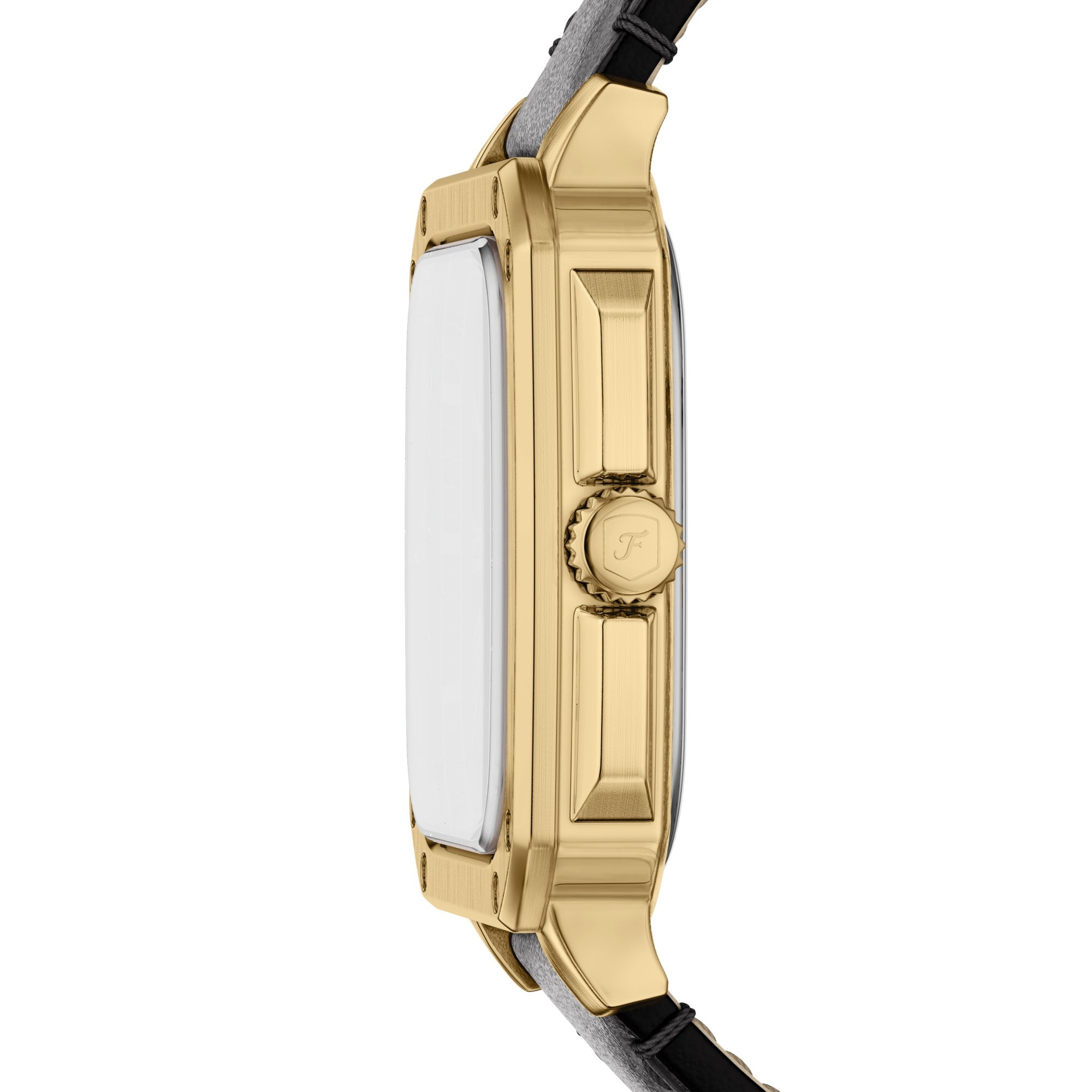 Montre Fossil Crosby FS6151, cadran noir, vue de profil