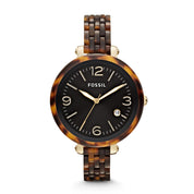 Montre Fossil Heather JR1406, cadran noir, vue de face