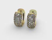 Hoops - Gold paved with natural diamonds 1.00CT 6mm X 11mm - BOGD018