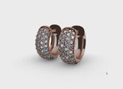 Hoops - Gold paved with natural diamonds 1.00CT 6mm X 11mm - BOGD018