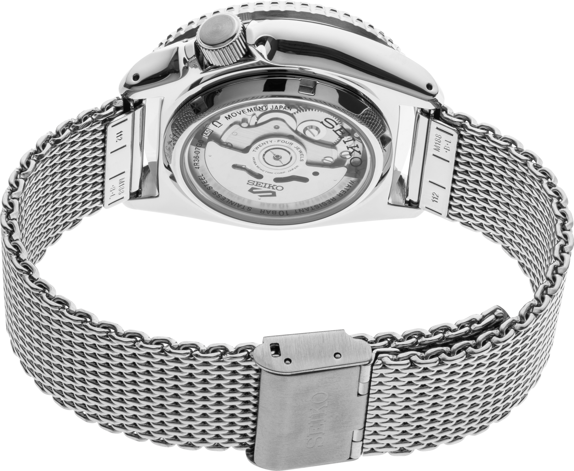 Seiko 5 Sports SRPD67K1F watch, back view