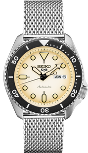 Seiko 5 Sports SRPD67K1F watch, champagne dial, front view