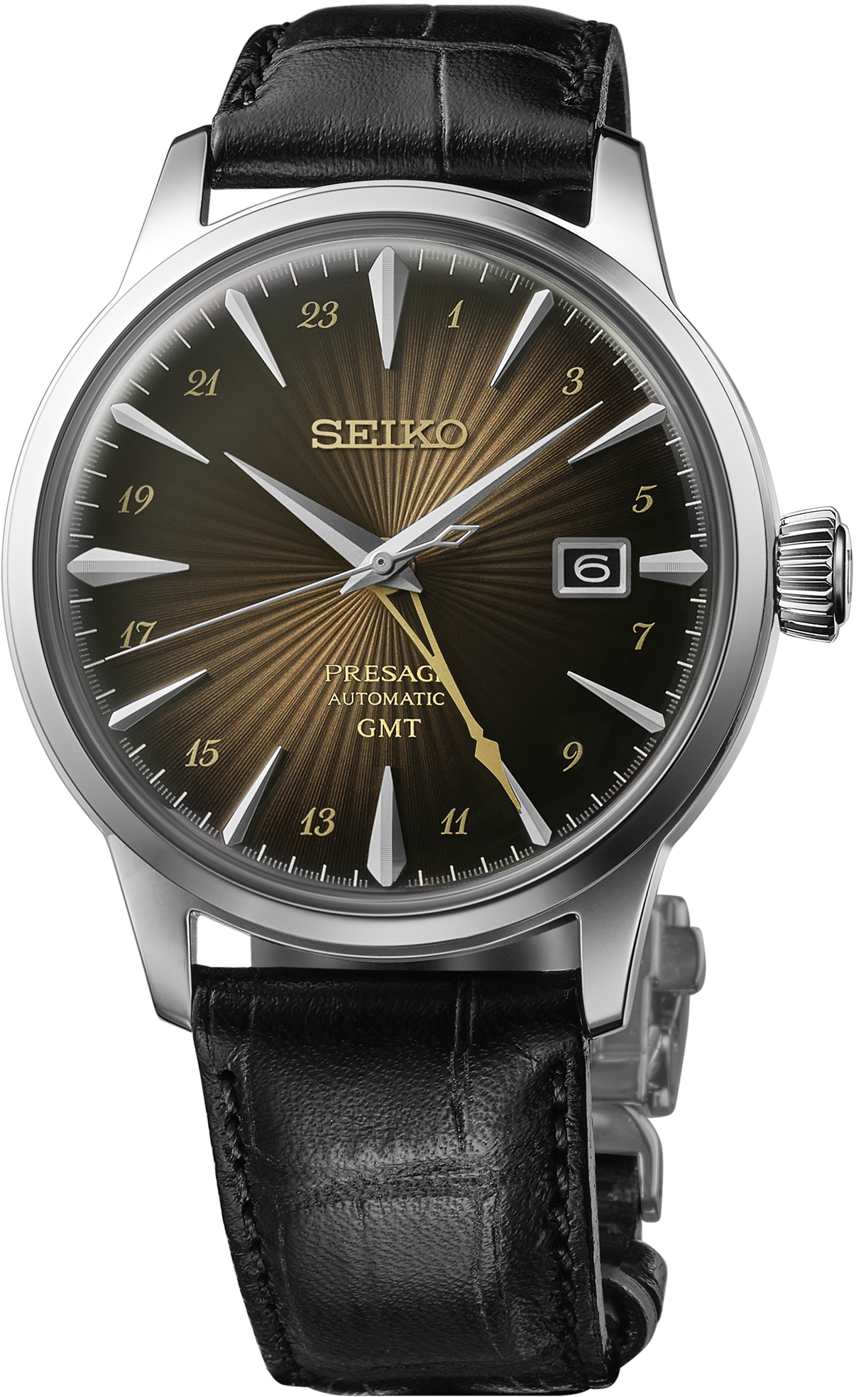 Montre Seiko Presage Cocktail Time SSK039J1, cadran brun, vue de face