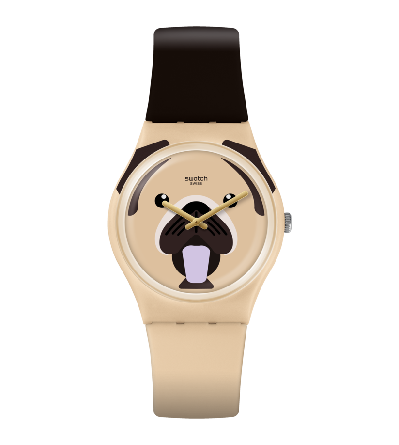 Montre Swatch Carlito GT109, cadran marron, vue de face