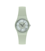 Montre Swatch Serenity of Sage LG131, cadran vert, vue de face