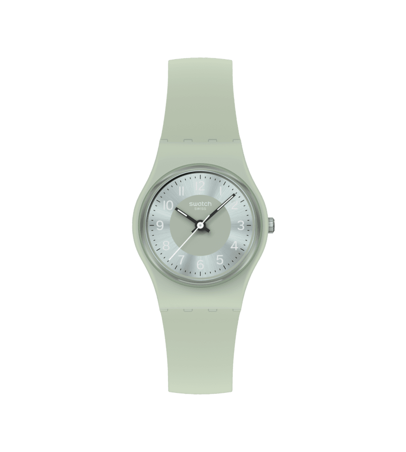 Montre Swatch Serenity of Sage LG131, cadran vert, vue de face
