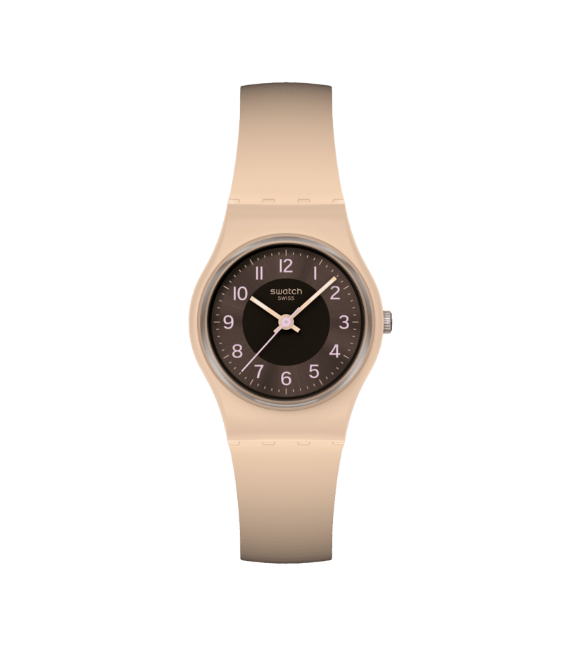 Swatch Espresso Charm LT104 watch, brown dial, front view