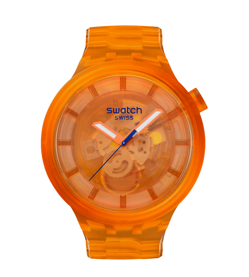 Swatch Big Bold Orange Joy SB05O103 watch, orange dial, front view