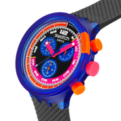 Montre Swatch Big Bold Neon Party to the Max SB06N102, cadran noir, vue de profil