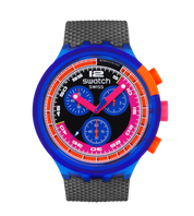 Montre Swatch Big Bold Neon Party to the Max SB06N102, cadran noir, vue de face