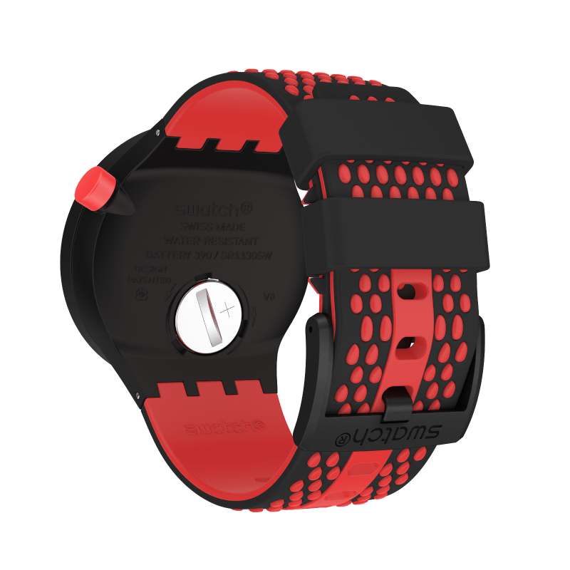 Swatch Bbblood SO27B102 watch, back view