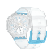 Montre Swatch Blueinjelly SO27E105, vue de dos