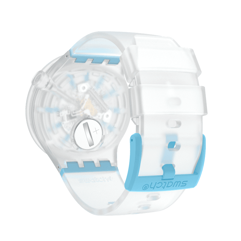 Montre Swatch Blueinjelly SO27E105, vue de dos