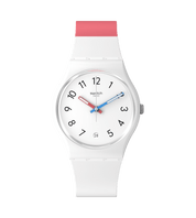 Montre Swatch Gent in the Block SO28W400, cadran blanc, vue de face